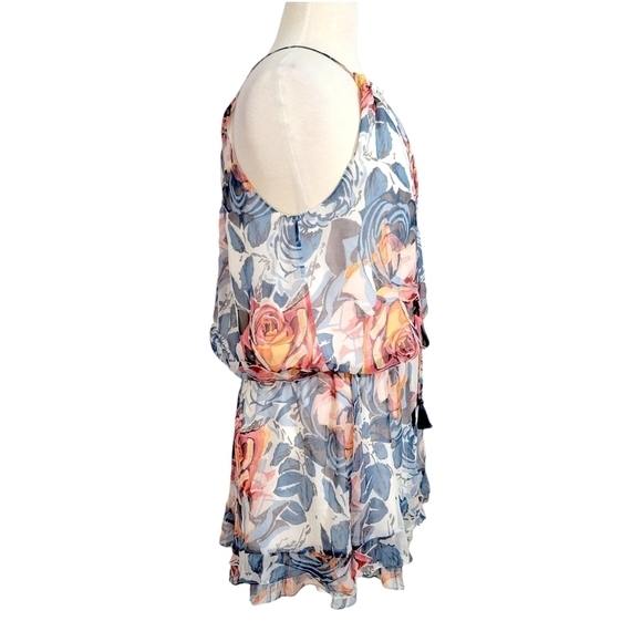 Elizabeth and James Blue Floral Kensi Silk Dress - Picture 3 of 8